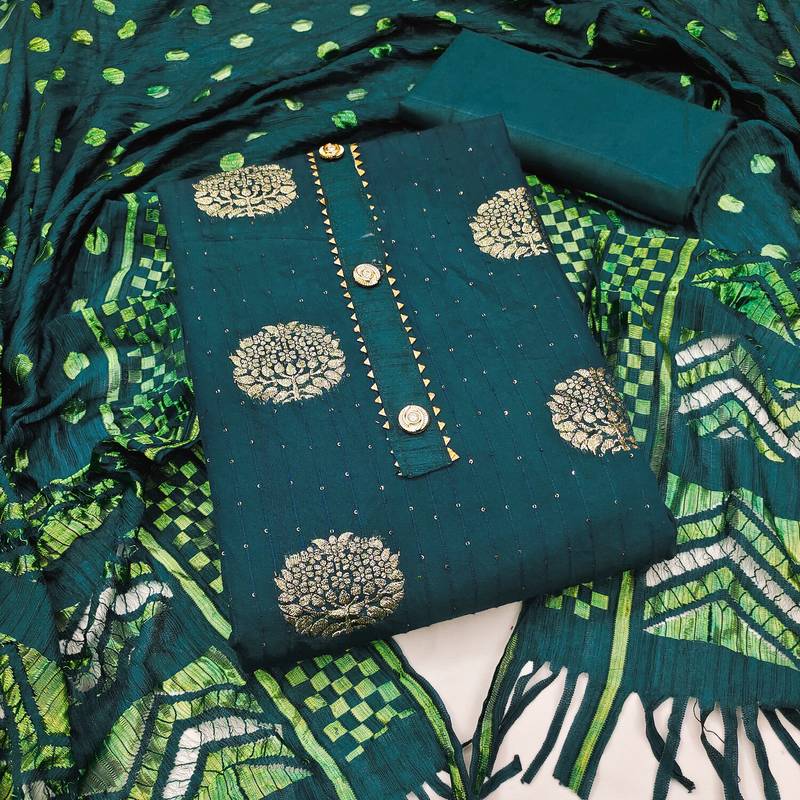 Multicolor woven cotton salwar