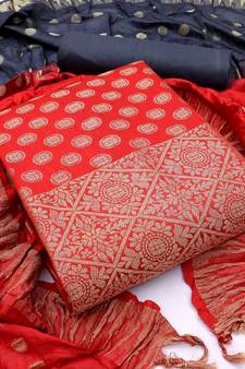 Red woven Art Silk salwar