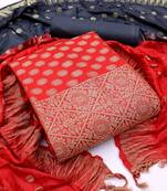 Red woven Art Silk salwar