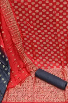 Red woven Art Silk salwar