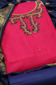 Pink embroidered cotton salwar