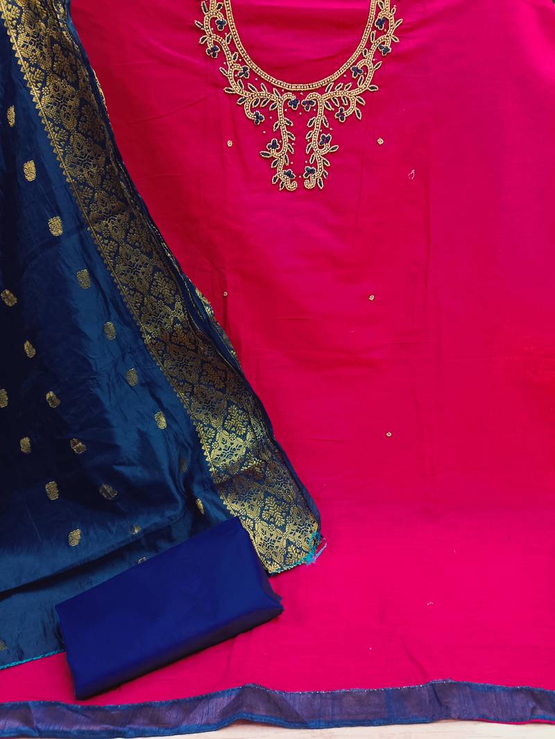 Pink embroidered cotton salwar