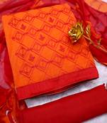 Orange embroidered cotton salwar
