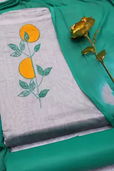Grey embroidered cotton salwar