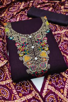Purple woven jacquard salwar