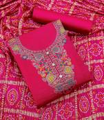 Pink woven jacquard salwar