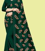 Green embroidered shimmer saree with blouse
