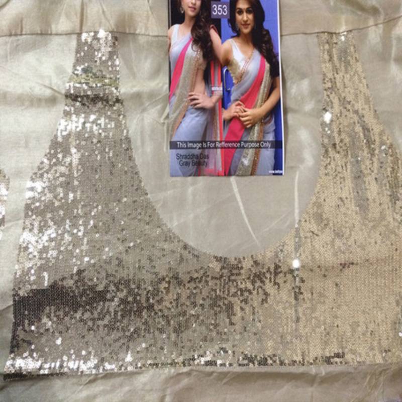 Shraddha Das Grey  and  Pink embroidered Net saree with blouse