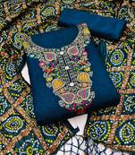 Blue woven jacquard salwar