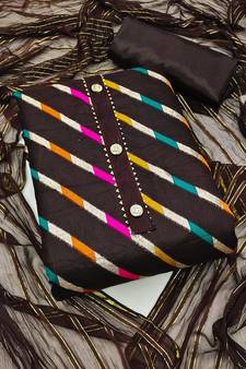 Brown woven jacquard salwar