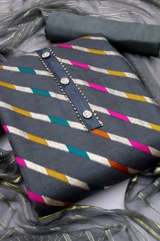 Grey woven jacquard salwar
