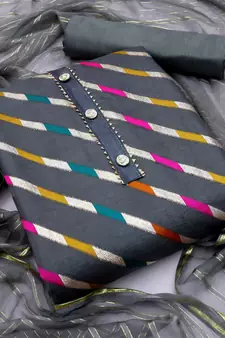 Grey woven jacquard salwar