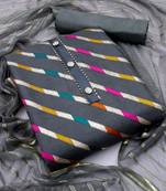 Grey woven jacquard salwar