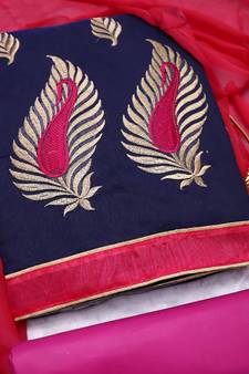 Blue embroidered cotton salwar