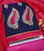 Blue embroidered cotton salwar