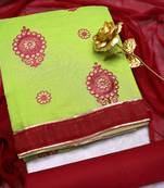 Green embroidered cotton salwar