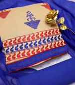 Beige embroidered cotton salwar