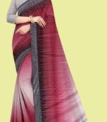 Red embroidered lycra saree with blouse