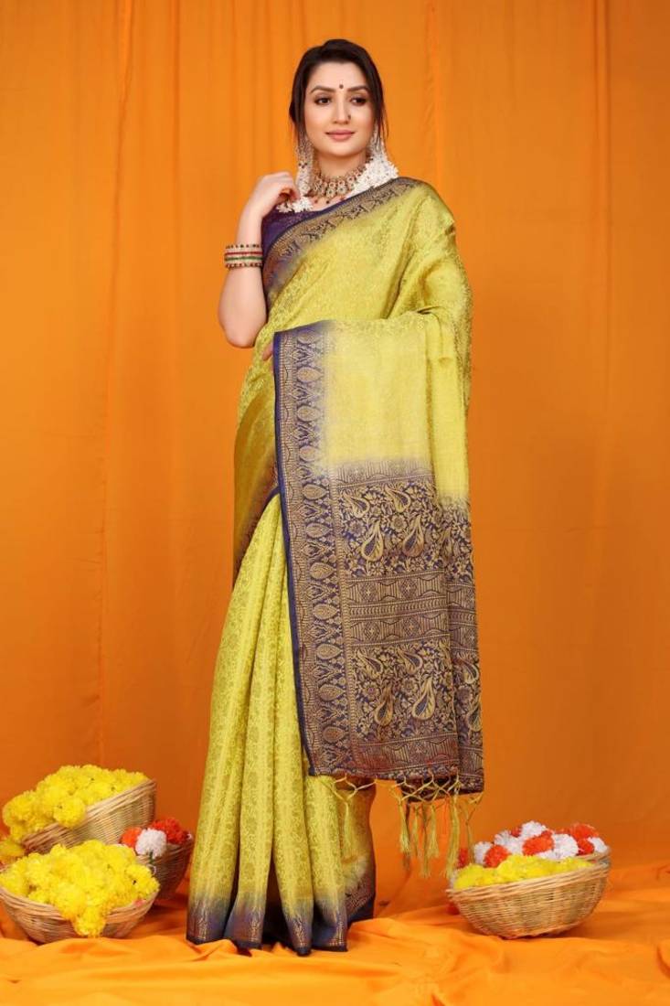 multicolor Pure softly silk handloom saree with Hand dying soft Jari