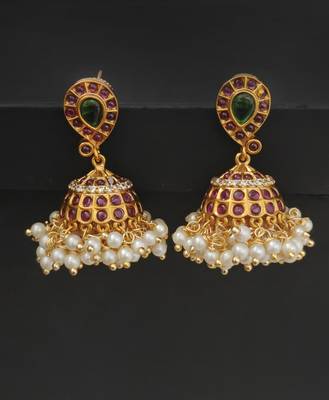 Gold ruby  jhumkas 2