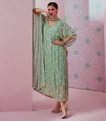 Mint Green Squence Line Kaftan