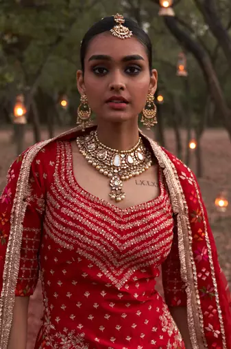 Phulkari Lehenga With Choli