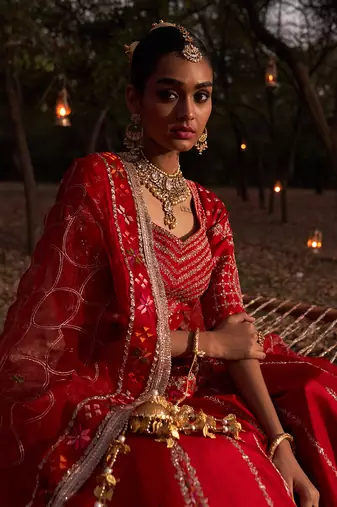 Phulkari Lehenga With Choli