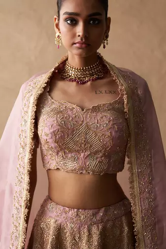 Pink Cutdana Lehenga