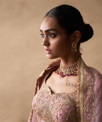 Pink Cutdana Lehenga 3