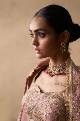 Pink Cutdana Lehenga