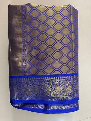 Purple Colour Faux kanchipuram Handloom Weaving Silk Saree 2