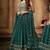 Teal embroidered georgette salwar kameez