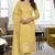 Maheshwari viscose silk Embroidred Suit in Yellow