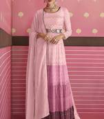 Designer Georgette Suit in Light Pink with Sequins Work