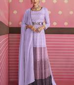 Georgette Suit in Mauve with Sequins Work