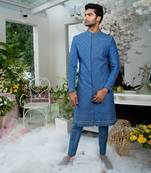 Twilight Blue Sherwani Set