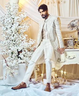 Chestnut White Lines Open Jacket Set 1