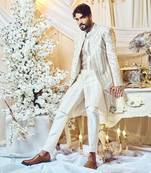 Chestnut White Lines Open Jacket Set