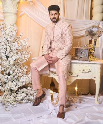 Salmon Nude Sherwani Set 3