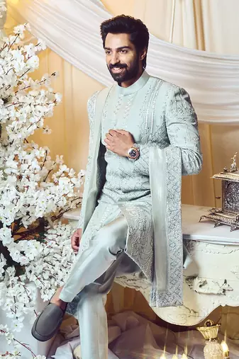 Silver Charm Decor Sherwani Set