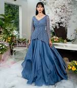 Twilight Blue Peplum And Skirt Set