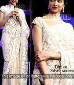 White embroidered Net saree with blouse