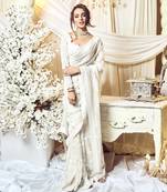 Chantilly White Lotus Saree Set