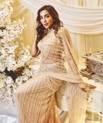 Primrose-Quartz Ombre Saree 3