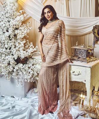 Primrose-Quartz Ombre Saree 4