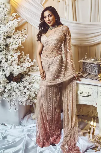 Primrose-Quartz Ombre Saree
