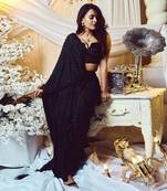 Jade Black Pre Drape Saree Set