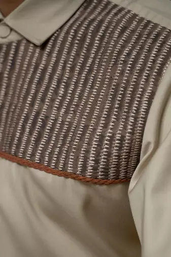 British Taupe Patch Cross Patch Shirt
