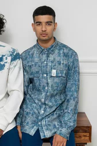 Reverie Blue Distressed Shirt