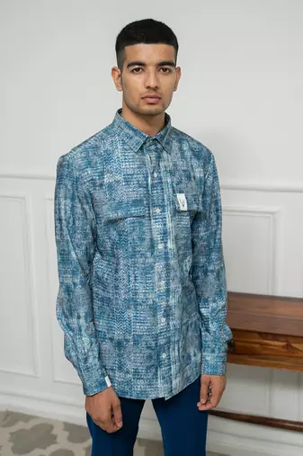 Reverie Blue Distressed Shirt